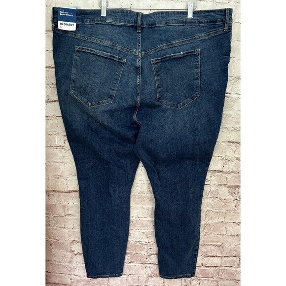 Old Navy Womens Jeans Size 26 Rockstar Super Skinny High Rise Distressed Denim - Picture 3 of 5